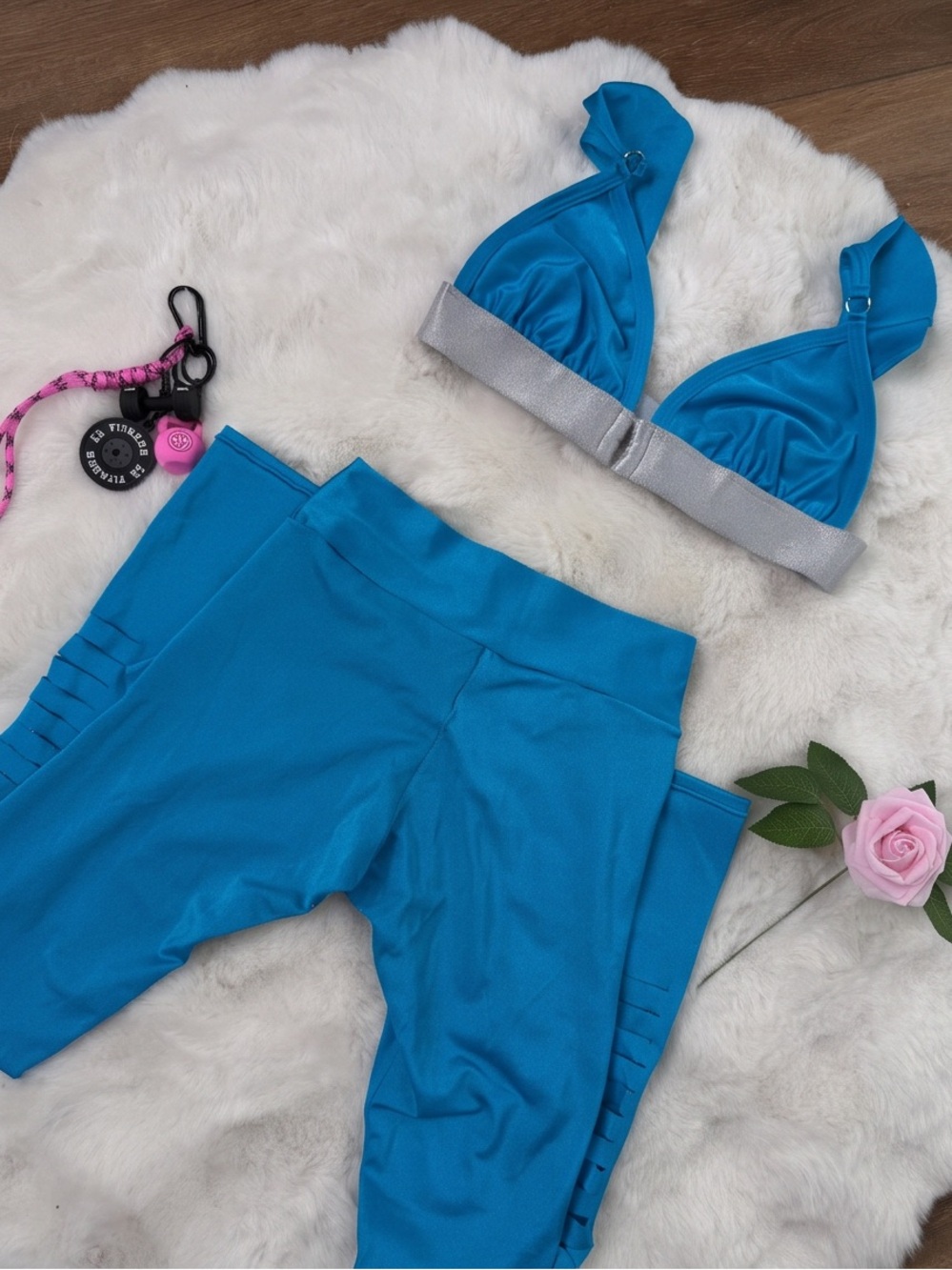 Blue Sports Bralette & Legging Set